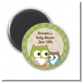 Owl - Look Whooo's Having A Baby - Personalized Baby Shower Magnet Favors thumbnail