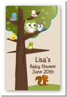 Owl - Look Whooo's Having A Baby - Custom Large Rectangle Baby Shower Sticker/Labels