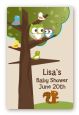 Owl - Look Whooo's Having A Baby - Custom Large Rectangle Baby Shower Sticker/Labels thumbnail