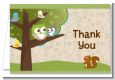 Owl - Look Whooo's Having A Baby - Baby Shower Thank You Cards thumbnail