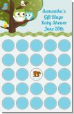 Owl - Look Whooo's Having A Boy - Baby Shower Gift Bingo Game Card