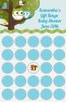 Owl - Look Whooo's Having A Boy - Baby Shower Gift Bingo Game Card thumbnail