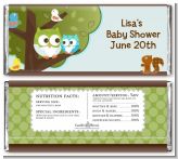 Owl - Look Whooo's Having A Boy - Personalized Baby Shower Candy Bar Wrappers