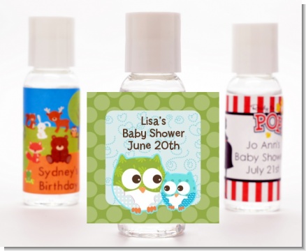 Owl - Look Whooo's Having A Boy - Personalized Baby Shower Hand Sanitizers Favors