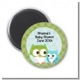 Owl - Look Whooo's Having A Boy - Personalized Baby Shower Magnet Favors thumbnail