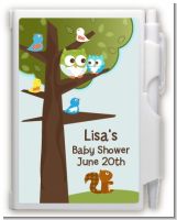 Owl - Look Whooo's Having A Boy - Baby Shower Personalized Notebook Favor