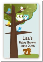 Owl - Look Whooo's Having A Boy - Custom Large Rectangle Baby Shower Sticker/Labels