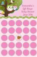 Owl - Look Whooo's Having A Girl - Baby Shower Gift Bingo Game Card thumbnail