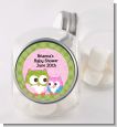 Owl - Look Whooo's Having A Girl - Personalized Baby Shower Candy Jar thumbnail