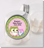 Owl - Look Whooo's Having A Girl - Personalized Baby Shower Candy Jar