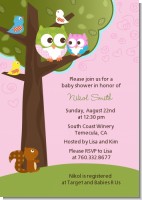 Owl - Look Whooo's Having A Girl - Baby Shower Invitations