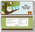 Owl - Look Whooo's Having Twin Boys - Personalized Baby Shower Candy Bar Wrappers thumbnail