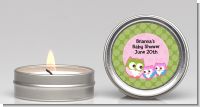 Owl - Look Whooo's Having Twin Girls - Baby Shower Candle Favors