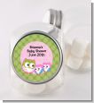 Owl - Look Whooo's Having Twin Girls - Personalized Baby Shower Candy Jar thumbnail