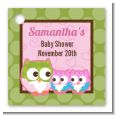 Owl - Look Whooo's Having Twin Girls - Personalized Baby Shower Card Stock Favor Tags thumbnail