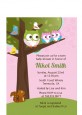 Owl - Look Whooo's Having Twin Girls - Baby Shower Petite Invitations thumbnail