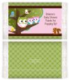 Owl - Look Whooo's Having Twin Girls - Personalized Popcorn Wrapper Baby Shower Favors thumbnail