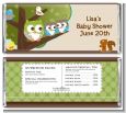 Owl - Look Whooo's Having Twins - Personalized Baby Shower Candy Bar Wrappers thumbnail