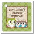 Owl - Look Whooo's Having Twins - Personalized Baby Shower Card Stock Favor Tags thumbnail