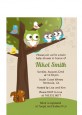 Owl - Look Whooo's Having Twins - Baby Shower Petite Invitations thumbnail