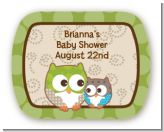 Owl - Look Whooo's Having A Baby - Personalized Baby Shower Rounded Corner Stickers