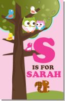 Owl - Look Whooo's Having A Girl - Personalized Baby Shower Nursery Wall Art