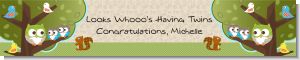 Owl - Look Whooo's Having Twins - Personalized Baby Shower Banners