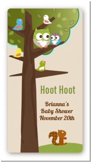 Owl - Look Whooo's Having A Baby - Custom Rectangle Baby Shower Sticker/Labels