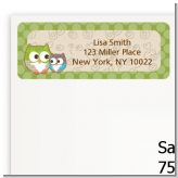 Owl - Look Whooo's Having A Baby - Baby Shower Return Address Labels