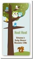 Owl - Look Whooo's Having A Boy - Custom Rectangle Baby Shower Sticker/Labels