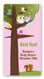 Owl - Look Whooo's Having A Girl - Custom Rectangle Baby Shower Sticker/Labels thumbnail