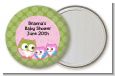 Owl - Look Whooo's Having Twin Girls - Personalized Baby Shower Pocket Mirror Favors thumbnail