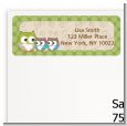 Owl - Look Whooo's Having Twins - Baby Shower Return Address Labels thumbnail