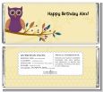 Retro Owl - Personalized Birthday Party Candy Bar Wrappers thumbnail