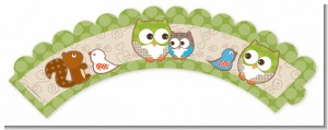 Owl - Look Whooo's Having A Baby - Baby Shower Cupcake Wrappers