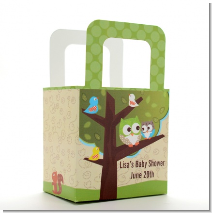 Owl - Look Whooo's Having A Baby - Personalized Baby Shower Favor Boxes