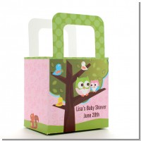Owl - Look Whooo's Having A Girl - Personalized Baby Shower Favor Boxes