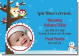Owl - Winter Theme or Christmas - Birth Announcement Photo Card thumbnail