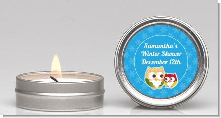 Owl - Winter Theme or Christmas - Baby Shower Candle Favors