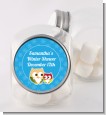 Owl - Winter Theme or Christmas - Personalized Baby Shower Candy Jar thumbnail