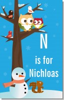 Owl - Winter Theme or Christmas - Personalized Baby Shower Nursery Wall Art