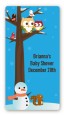 Owl - Winter Theme or Christmas - Custom Rectangle Baby Shower Sticker/Labels thumbnail