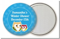 Owl - Winter Theme or Christmas - Personalized Baby Shower Pocket Mirror Favors