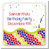 Paint Party - Square Personalized Birthday Party Sticker Labels