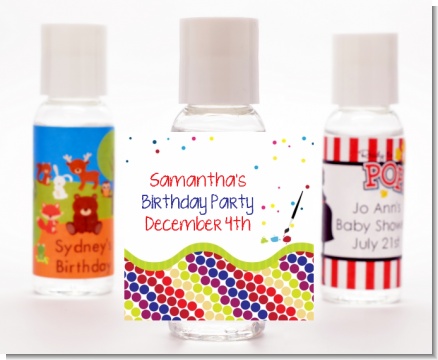 Paint Party - Personalized Birthday Party Hand Sanitizers Favors