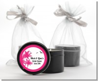 Palm Tree - Bridal Shower Black Candle Tin Favors