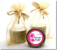 Palm Tree - Bridal Shower Gold Tin Candle Favors