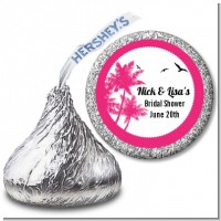 Palm Tree - Hershey Kiss Bridal Shower Sticker Labels