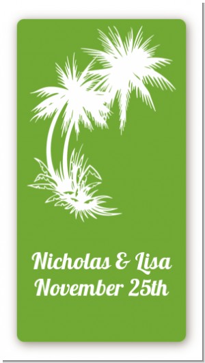 Palm Trees - Custom Rectangle Bridal Shower Sticker/Labels