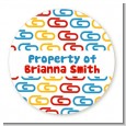 Paper Clips - Round Personalized School Sticker Labels thumbnail